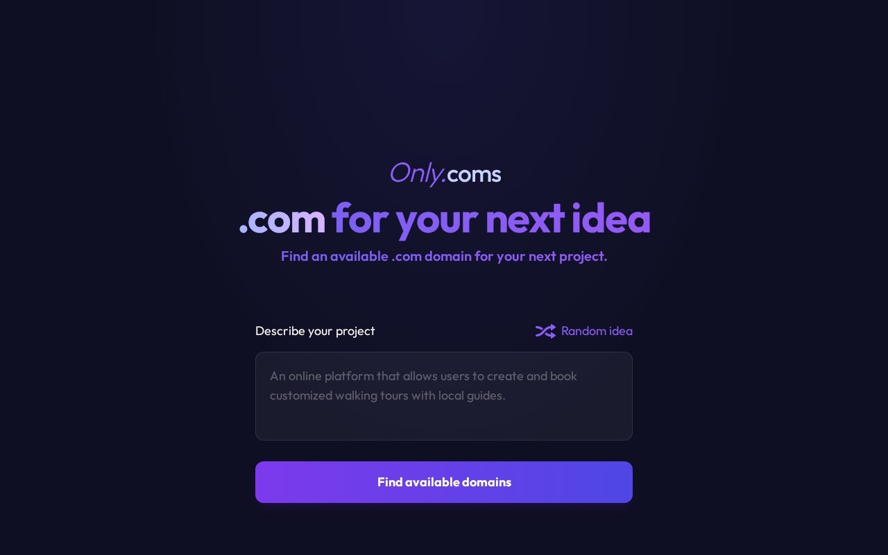 OnlyComs官网截图