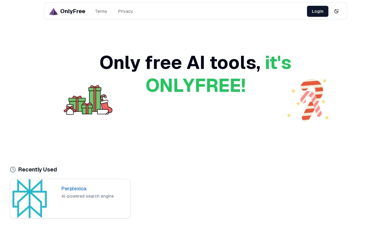Onlyfree.ai官网截图
