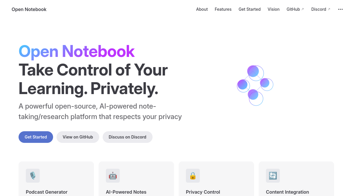 Open Notebook官网截图