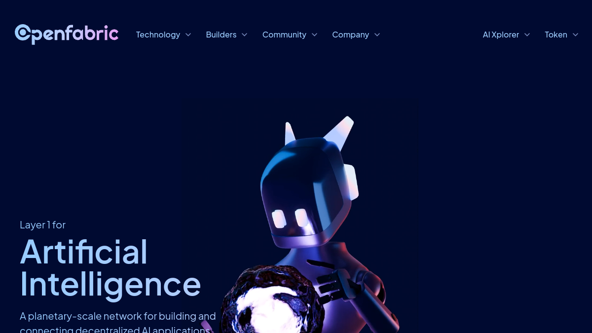 Openfabric AI官网截图