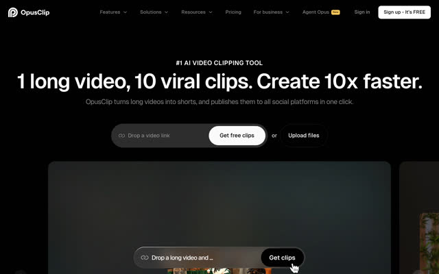 Opus Clip官网截图