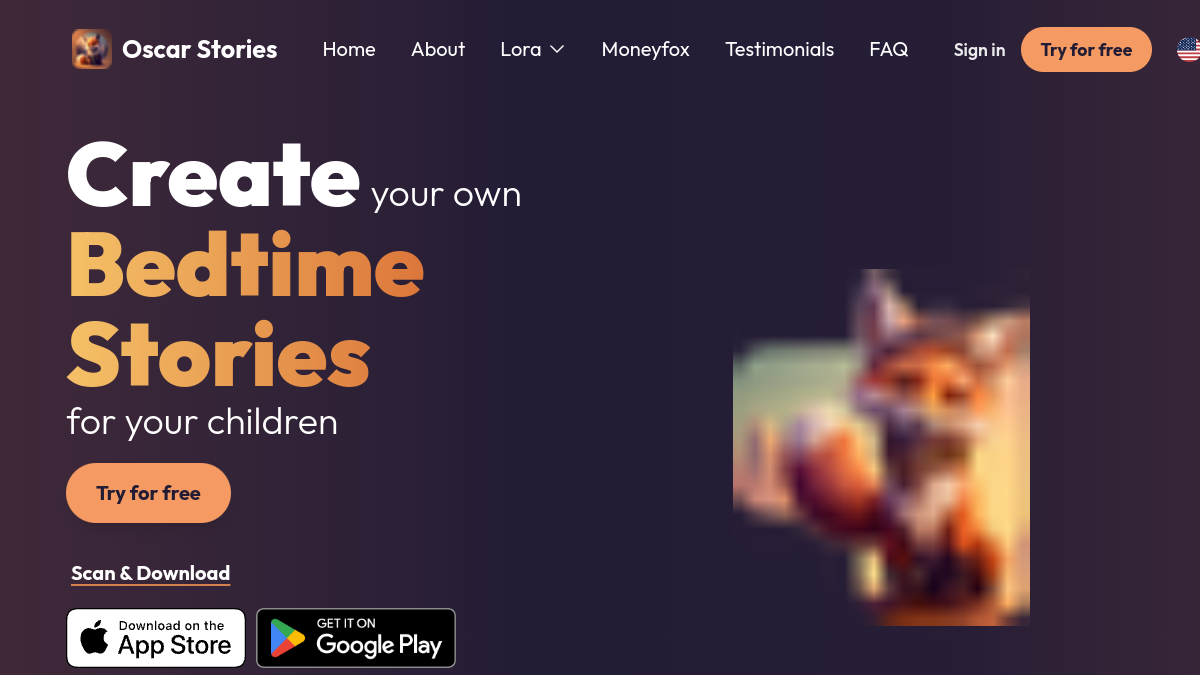 Oscar personal bedtime stories for kids官网截图