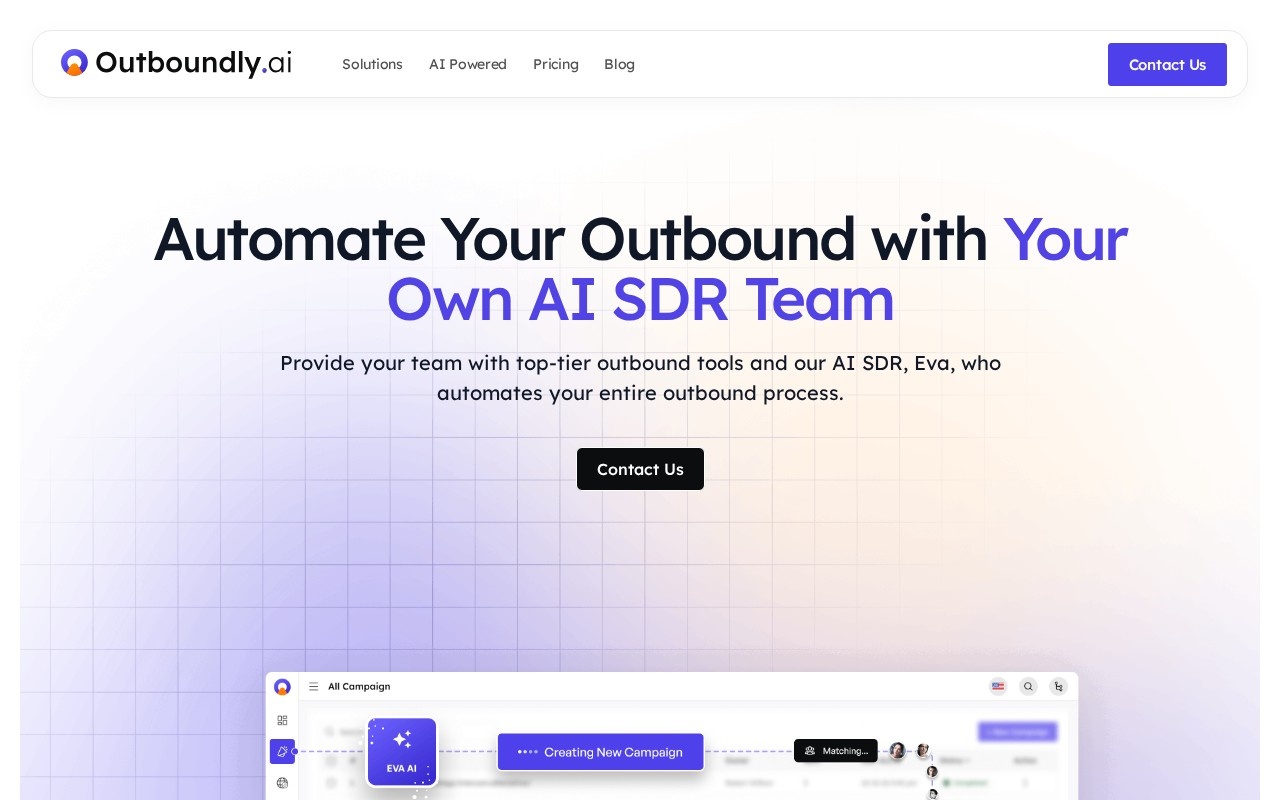 Outboundly.ai官网截图
