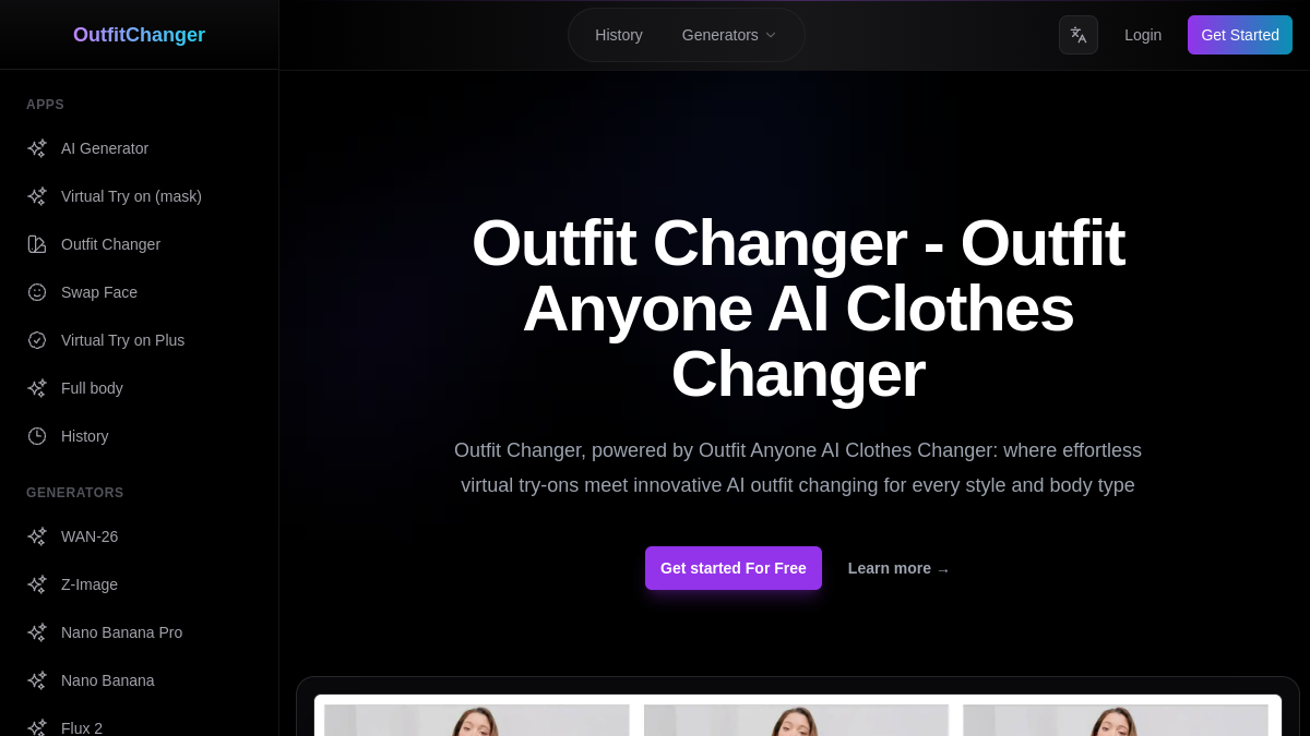 Outfit Changer AI官网截图