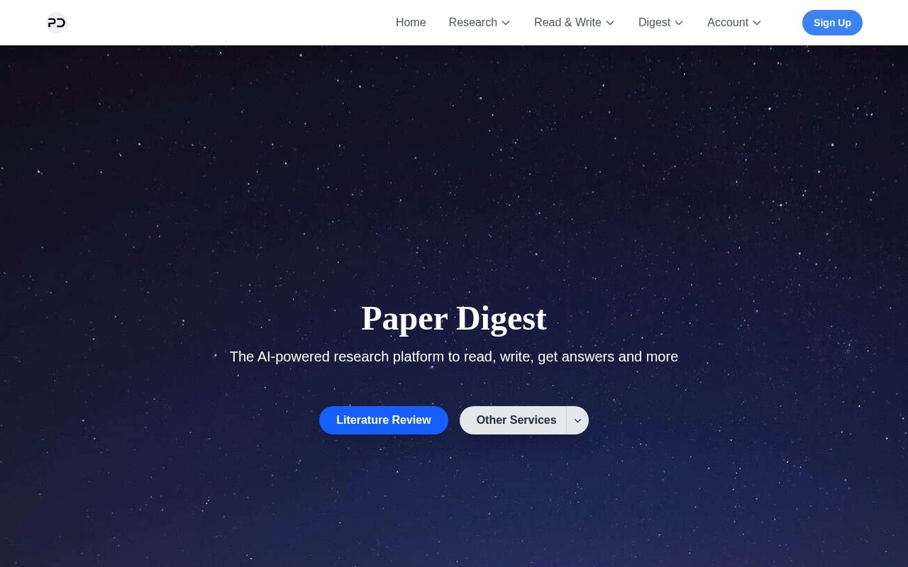 Paper Digest官网截图
