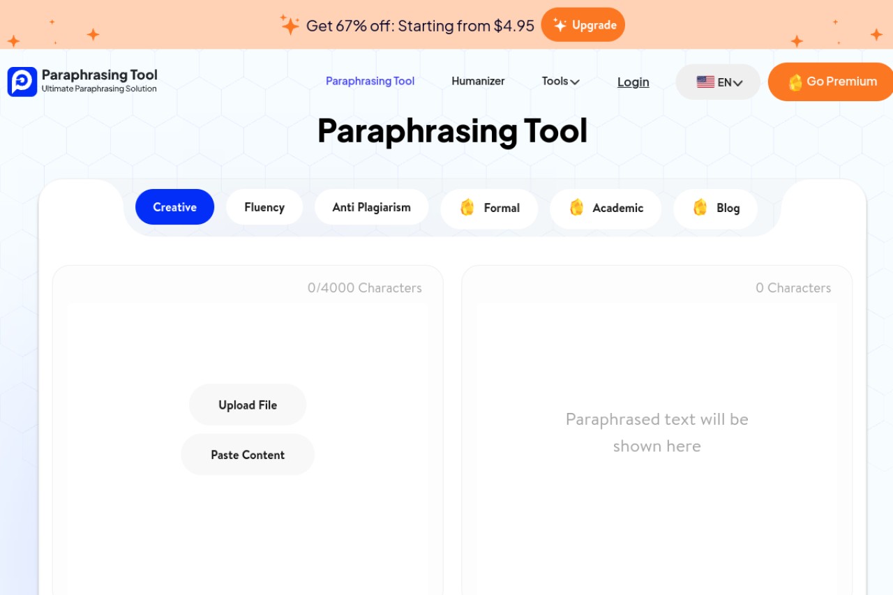 Paraphrasing-tool.ai官网截图