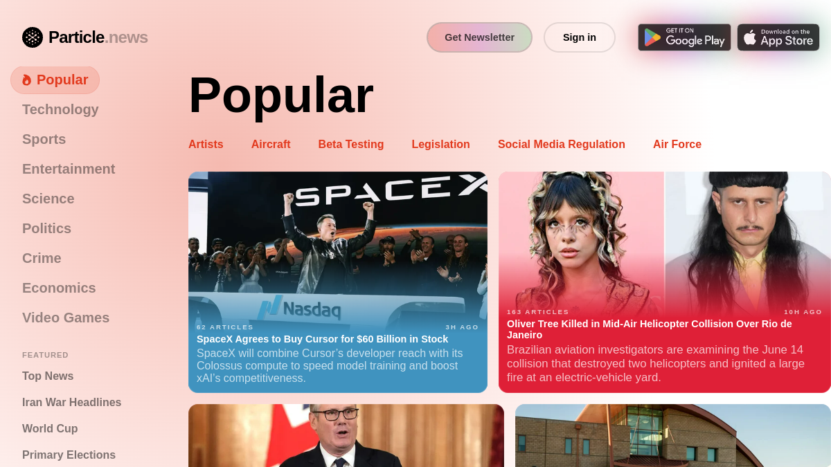 Particle News官网截图