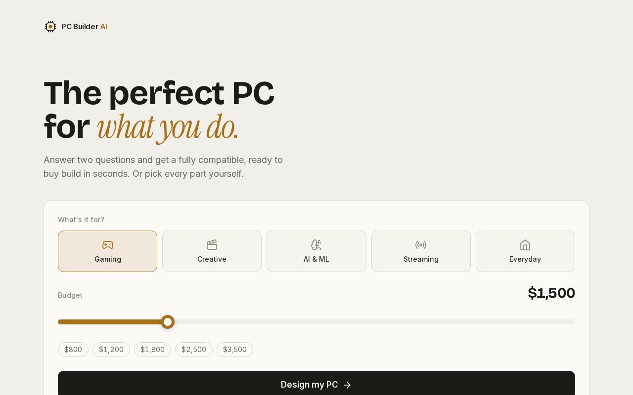 PC Builder AI官网截图