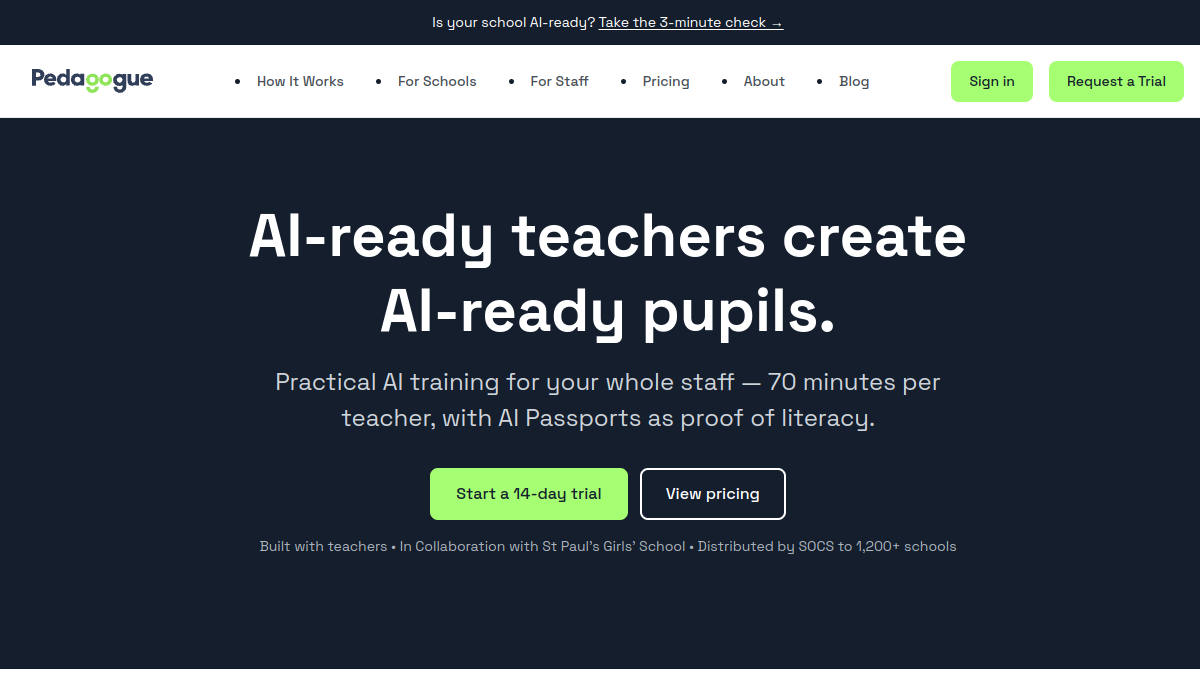 Pedagogue.io官网截图