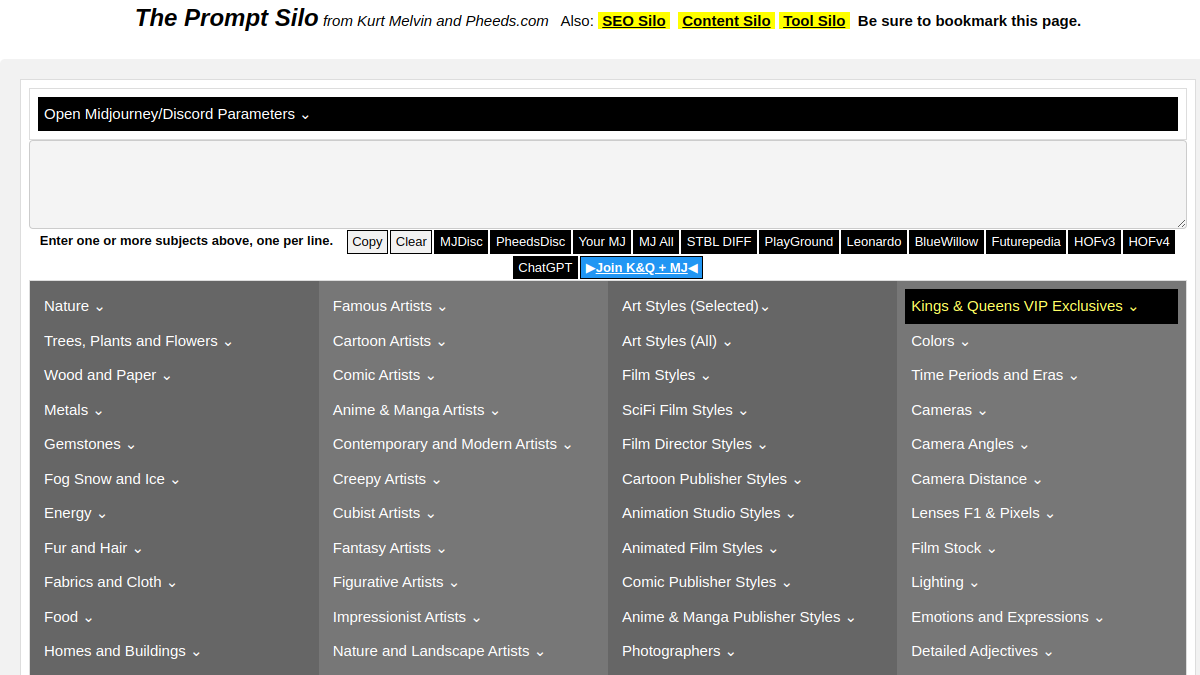 Pheeds Prompt Silo官网截图