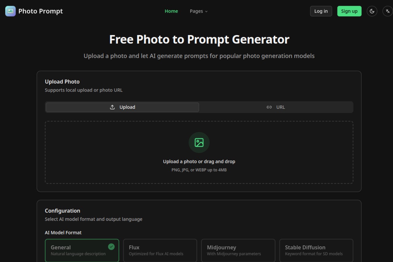 Photo Prompt官网截图
