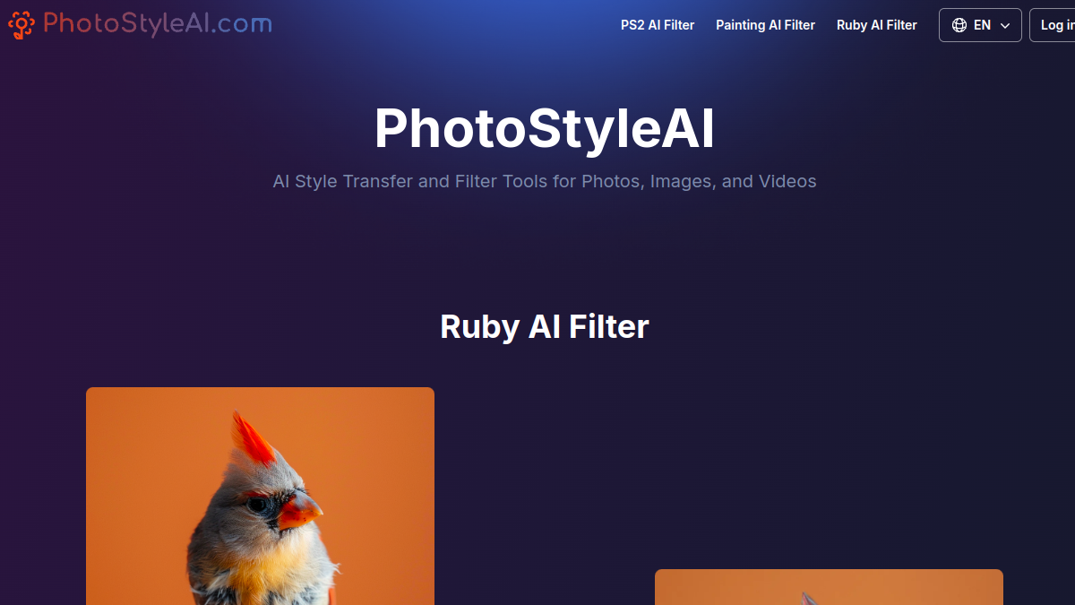 PS2 AI Filter by PhotoStyleAI官网截图