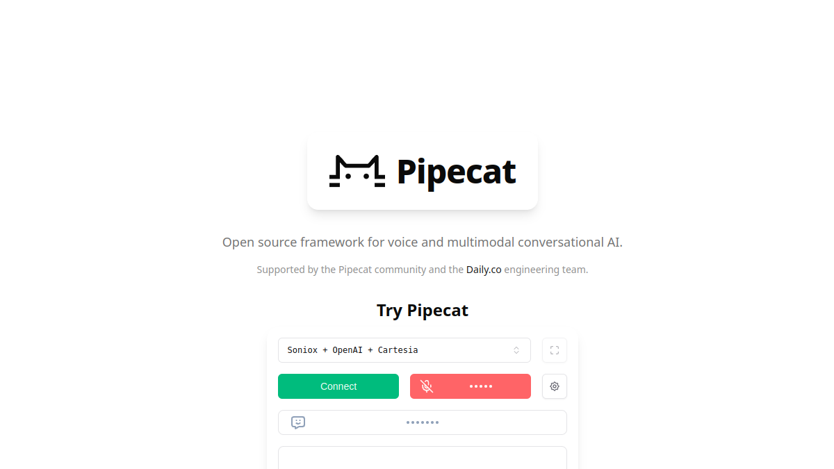 Pipecat官网截图