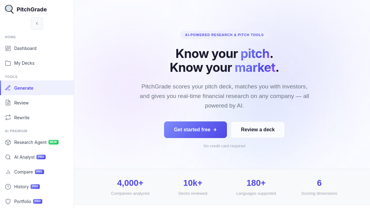 Pitchgrade官网截图