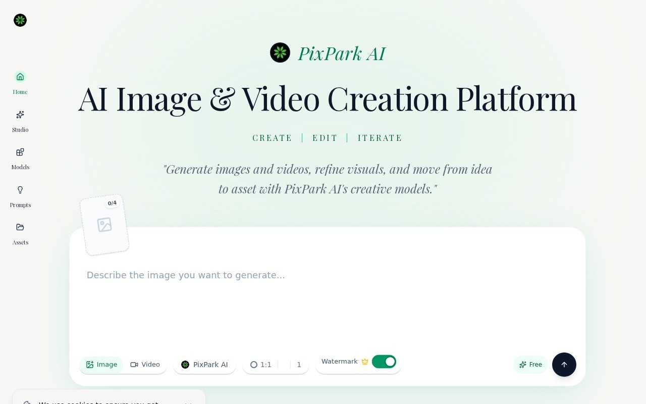 PixPark AI : AI Image To Image Generator官网截图