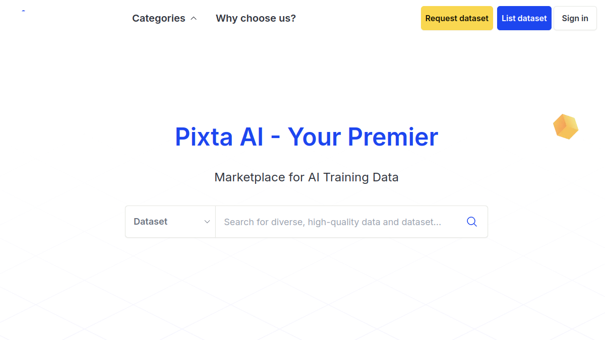 PIXTA AI - AI/ML Training data service官网截图