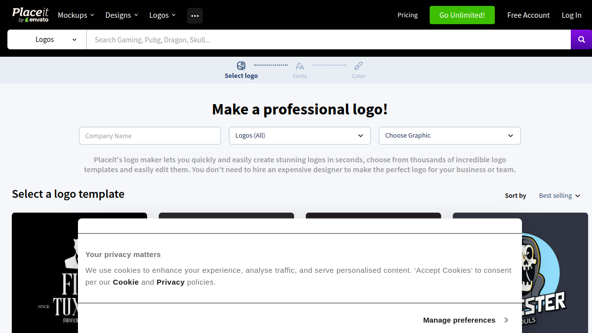 Placeit Logo Maker官网截图