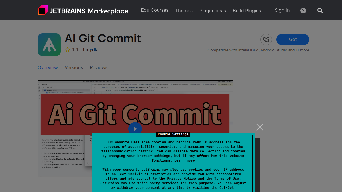AI Git Commit官网截图