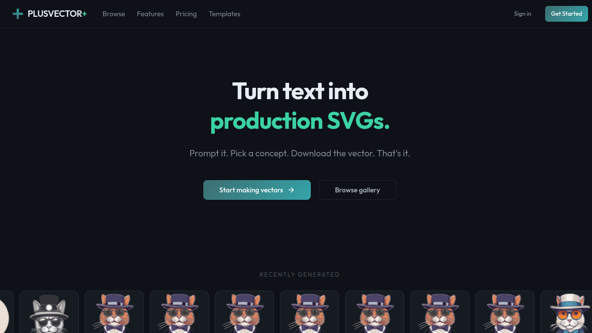 PlusVector官网截图