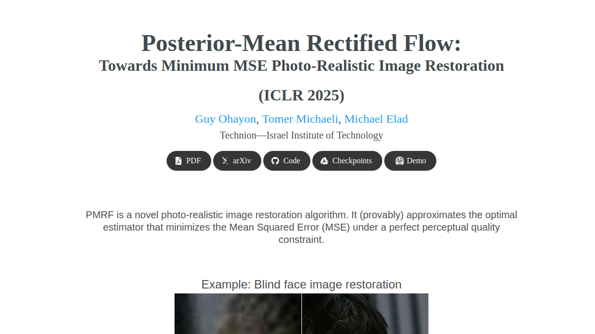 Posterior-Mean Rectified Flow官网截图
