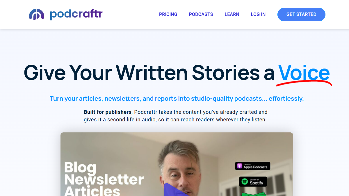 Podcraftr官网截图