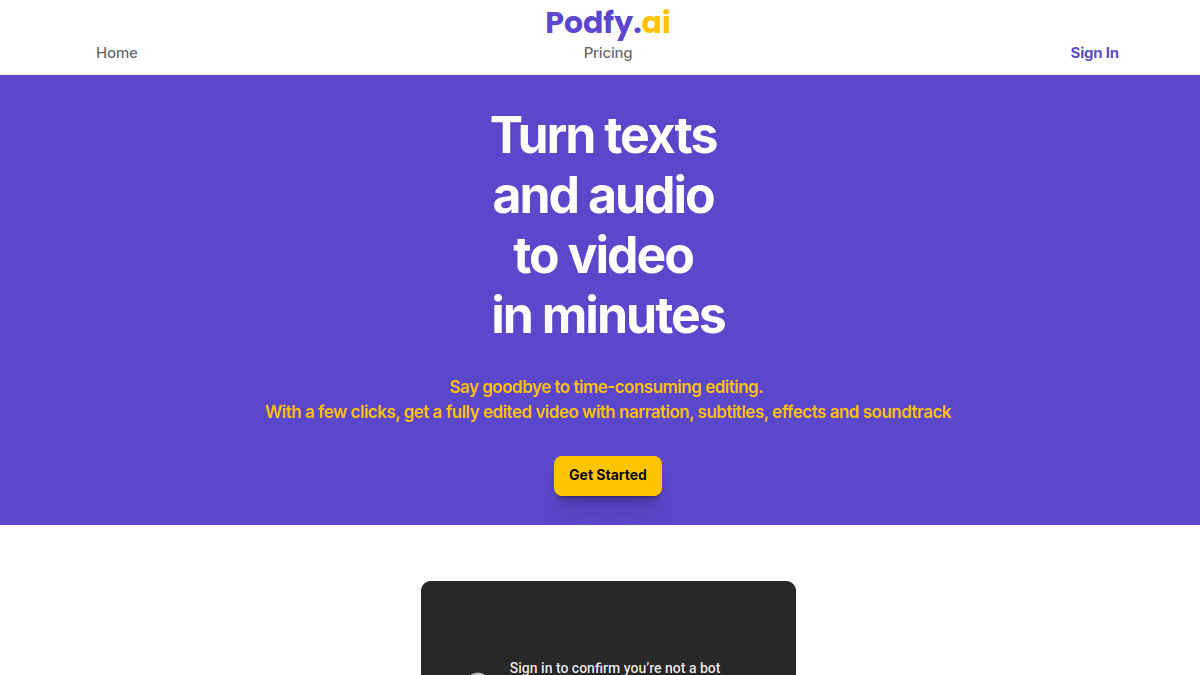 Podfy AI官网截图