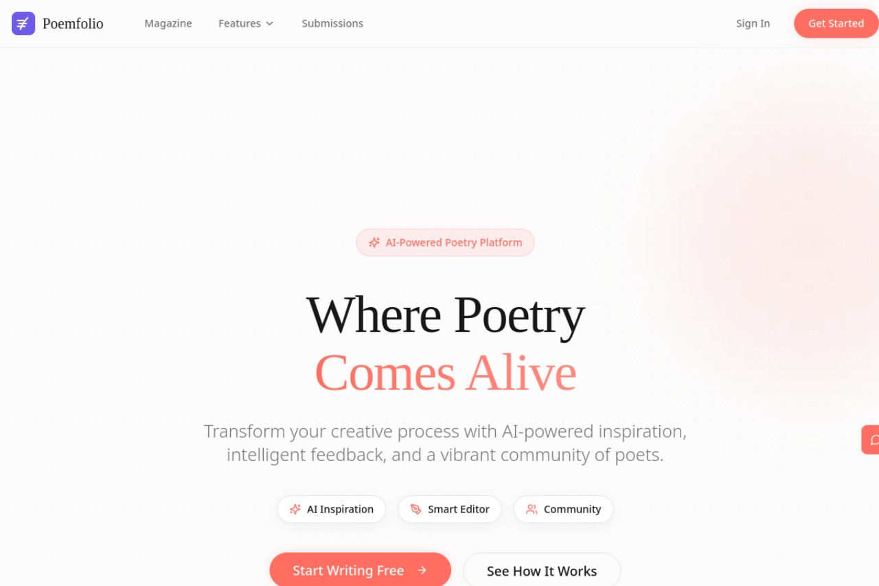 Poemfolio官网截图