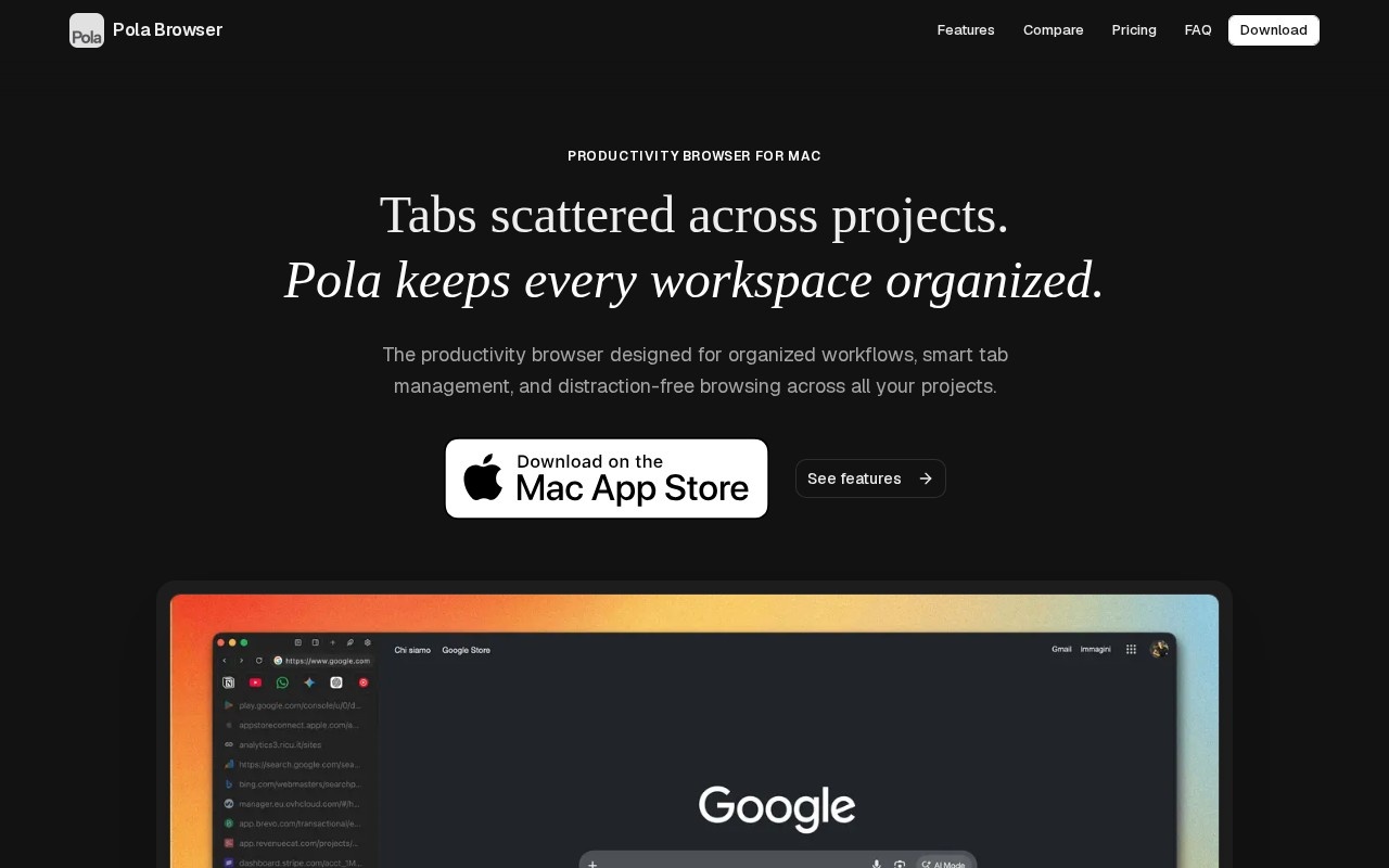 Pola Browser官网截图