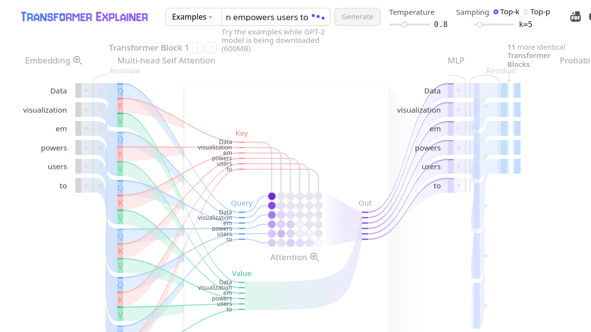 Transformer Explainer官网截图