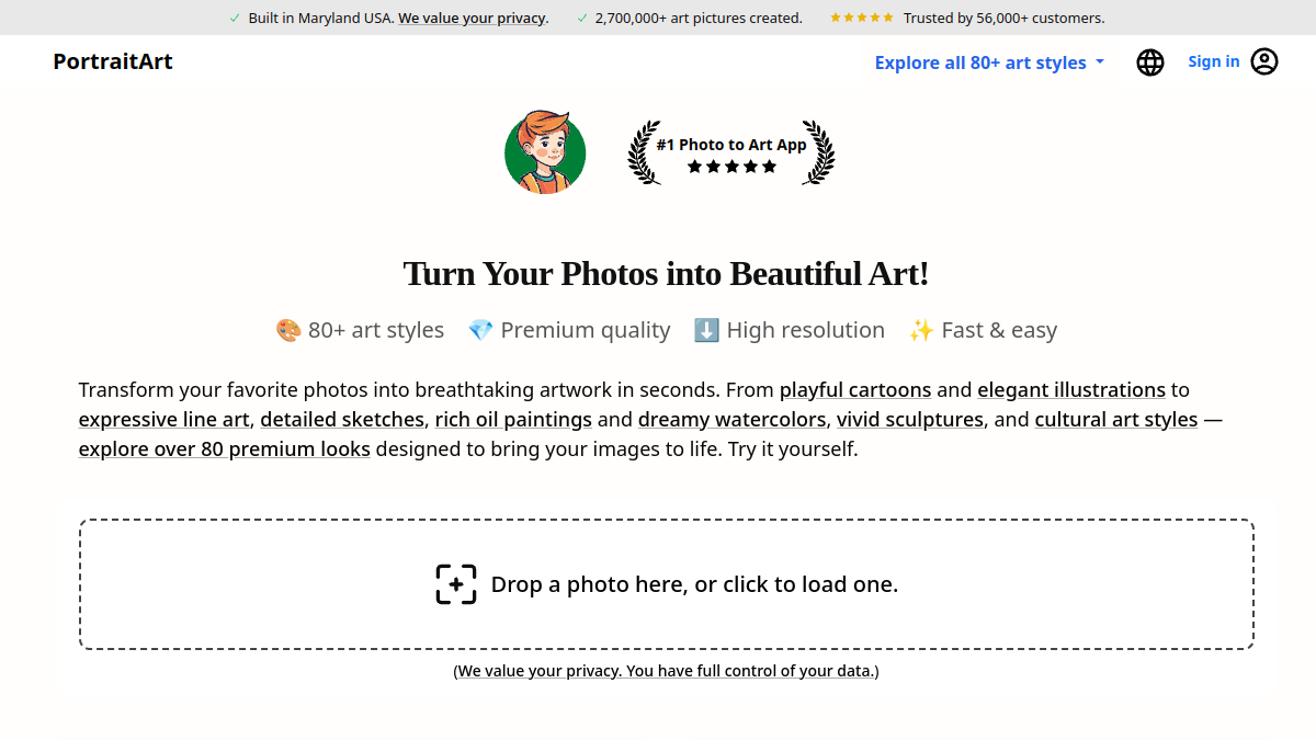 Portrait Art官网截图