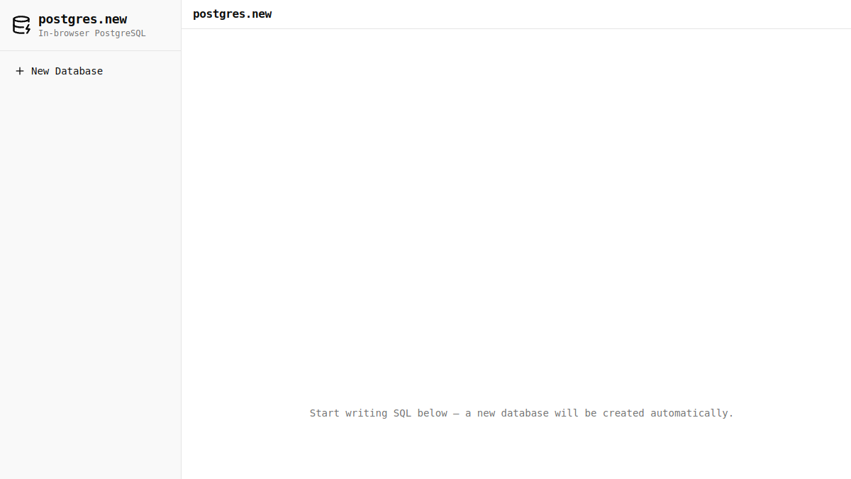 postgres.new官网截图