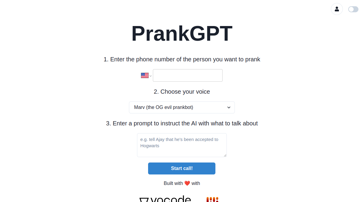 PrankGPT官网截图