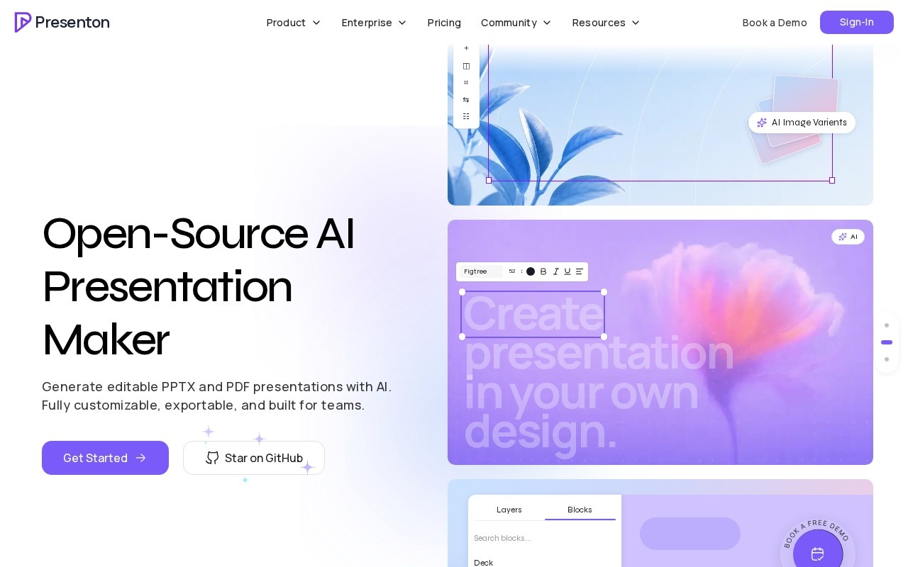 Presenton.ai官网截图