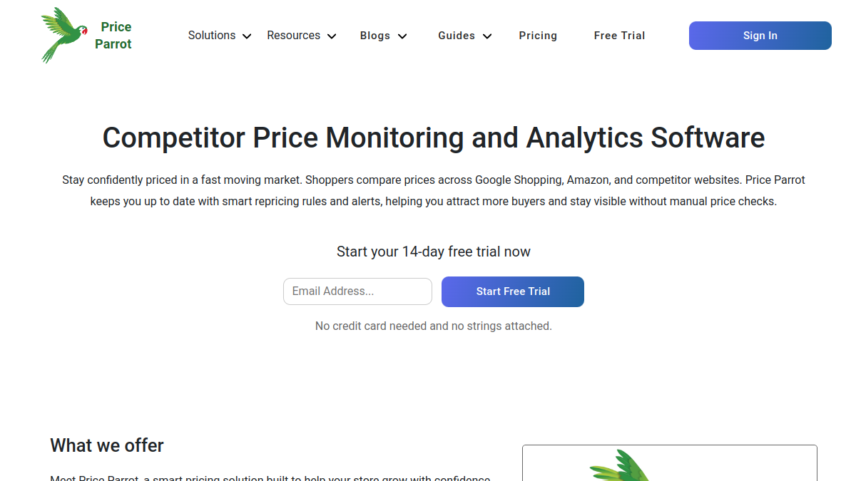 Price Parrot官网截图