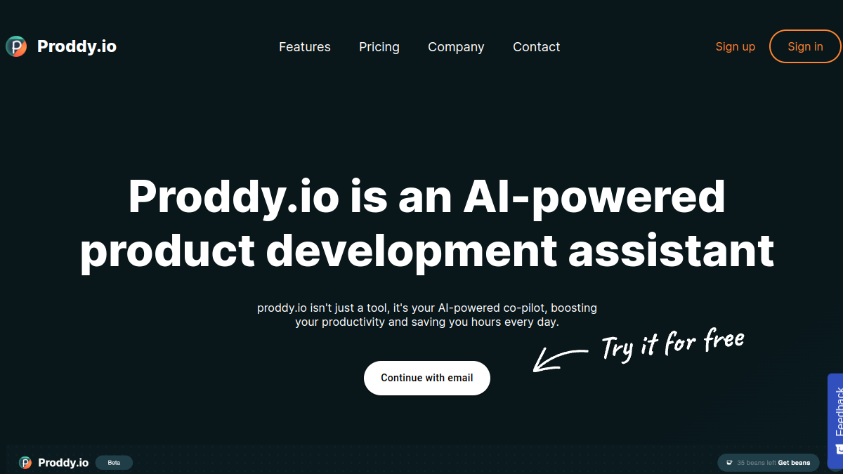 Proddy.io官网截图