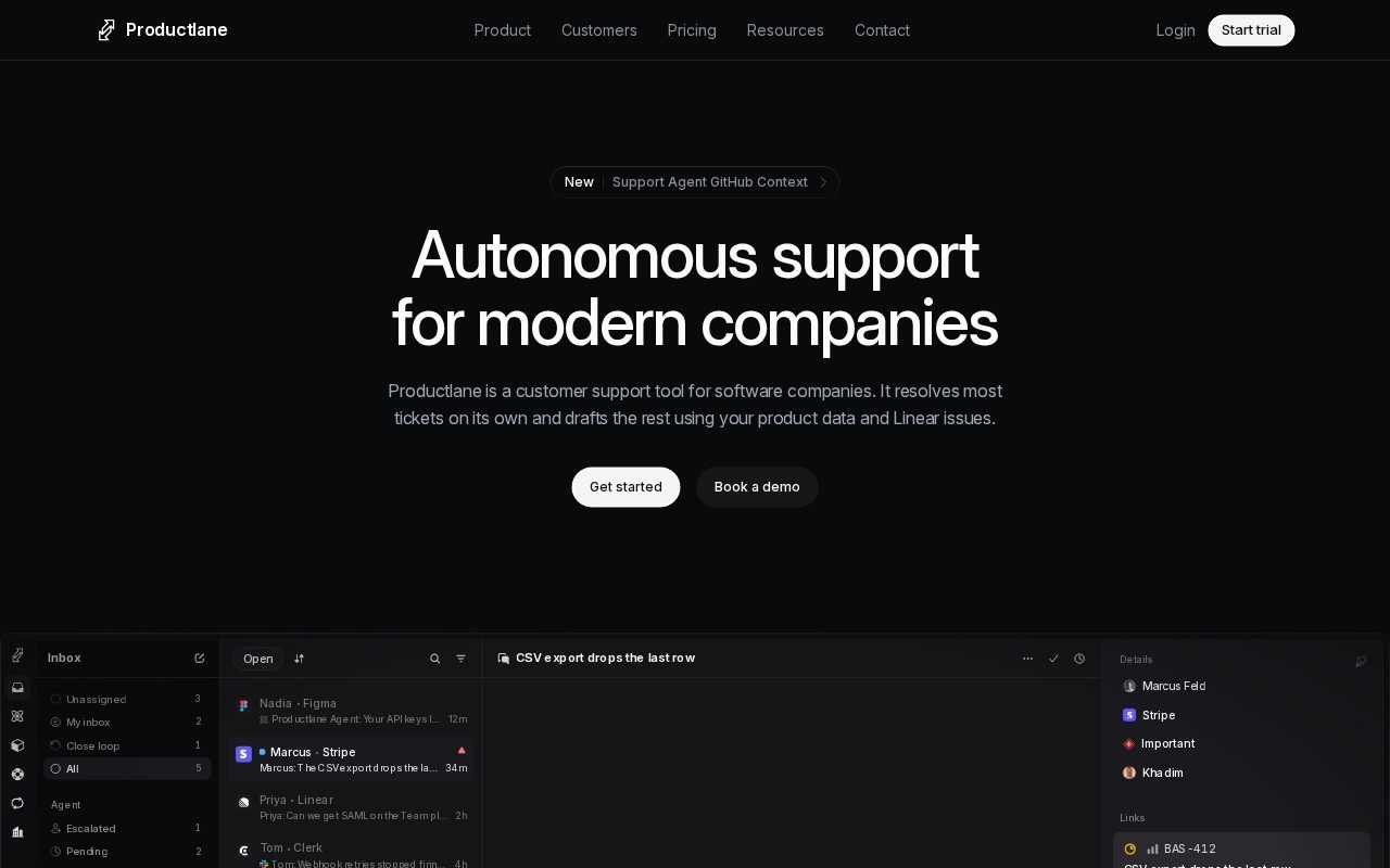 Productlane官网截图