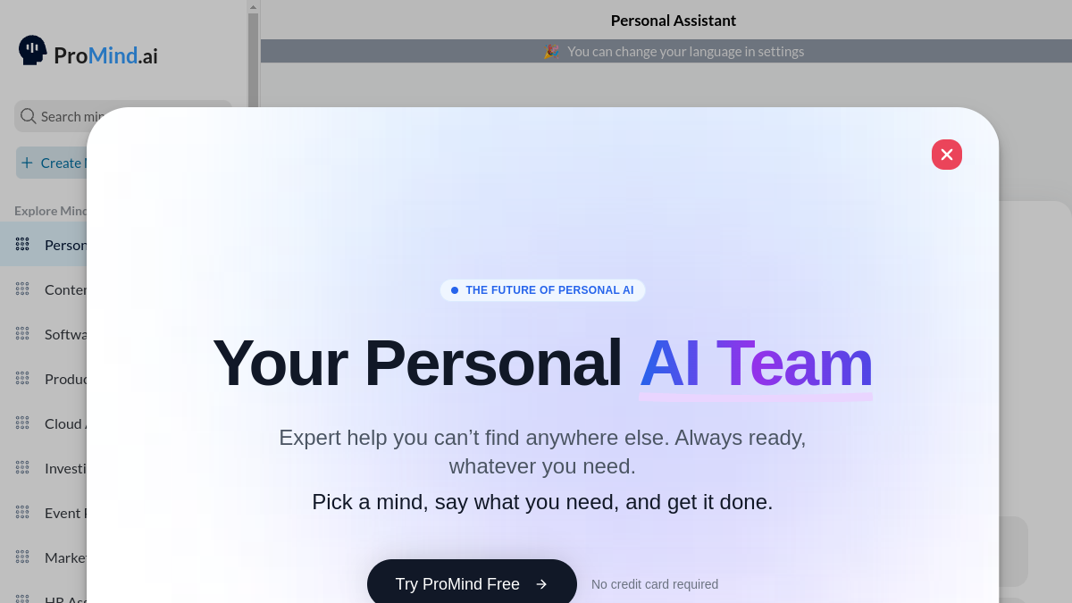 ProMind.ai官网截图