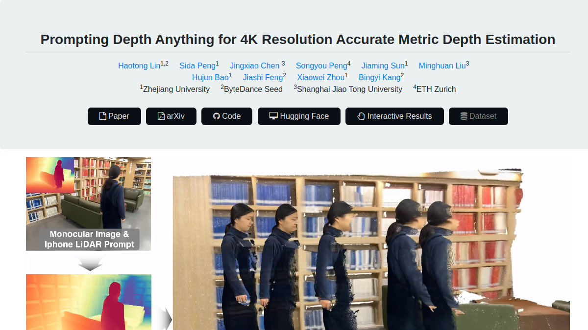 Prompt Depth Anything官网截图