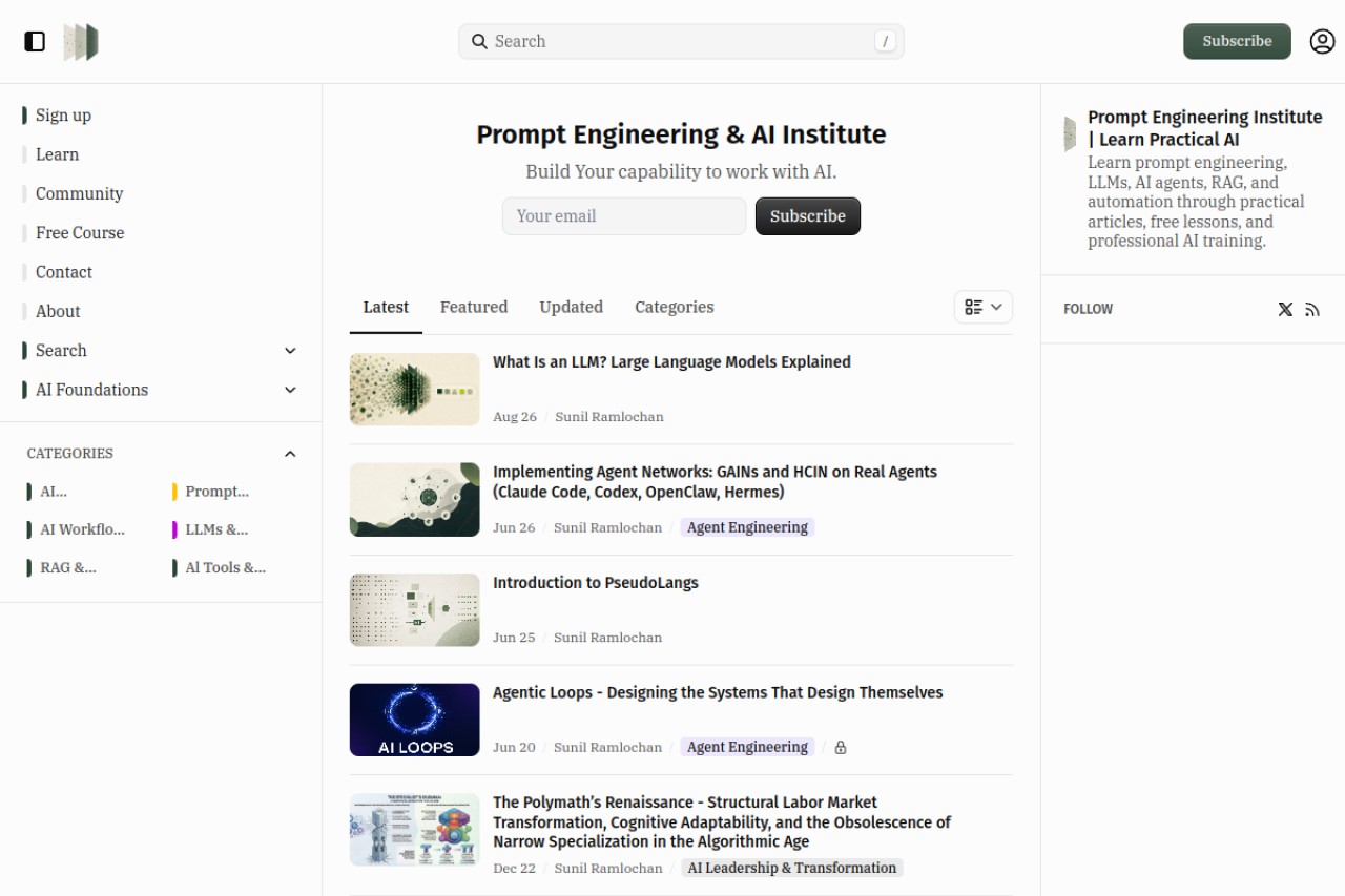Prompt Engineering Institute官网截图