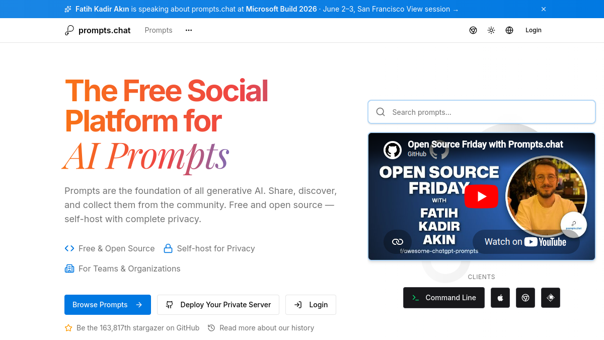 Awesome ChatGPT Prompts官网截图