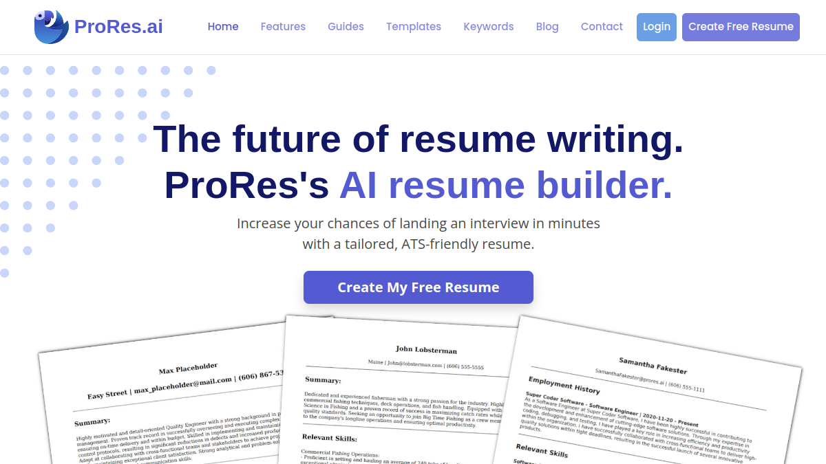 ProRes.ai官网截图