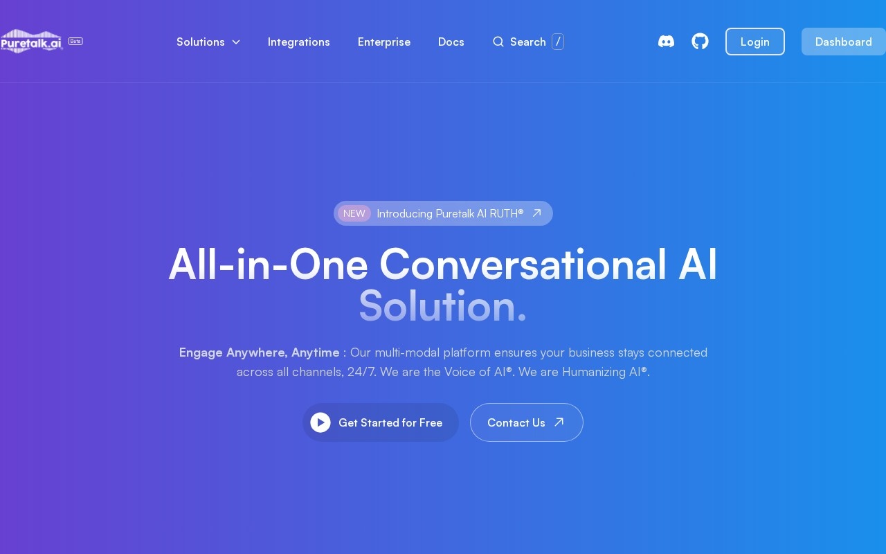 Puretalk AI官网截图