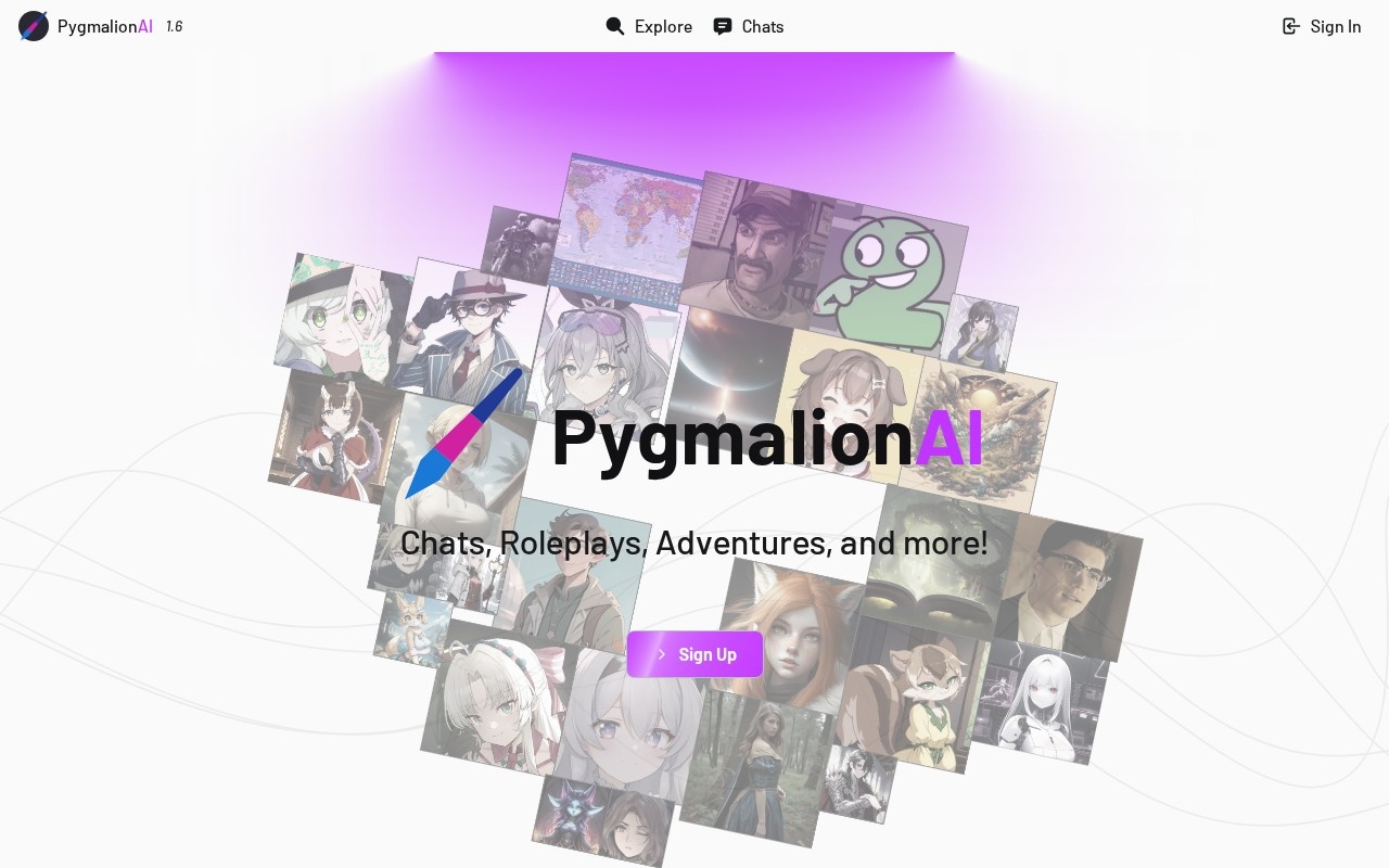 Pygmalion AI官网截图