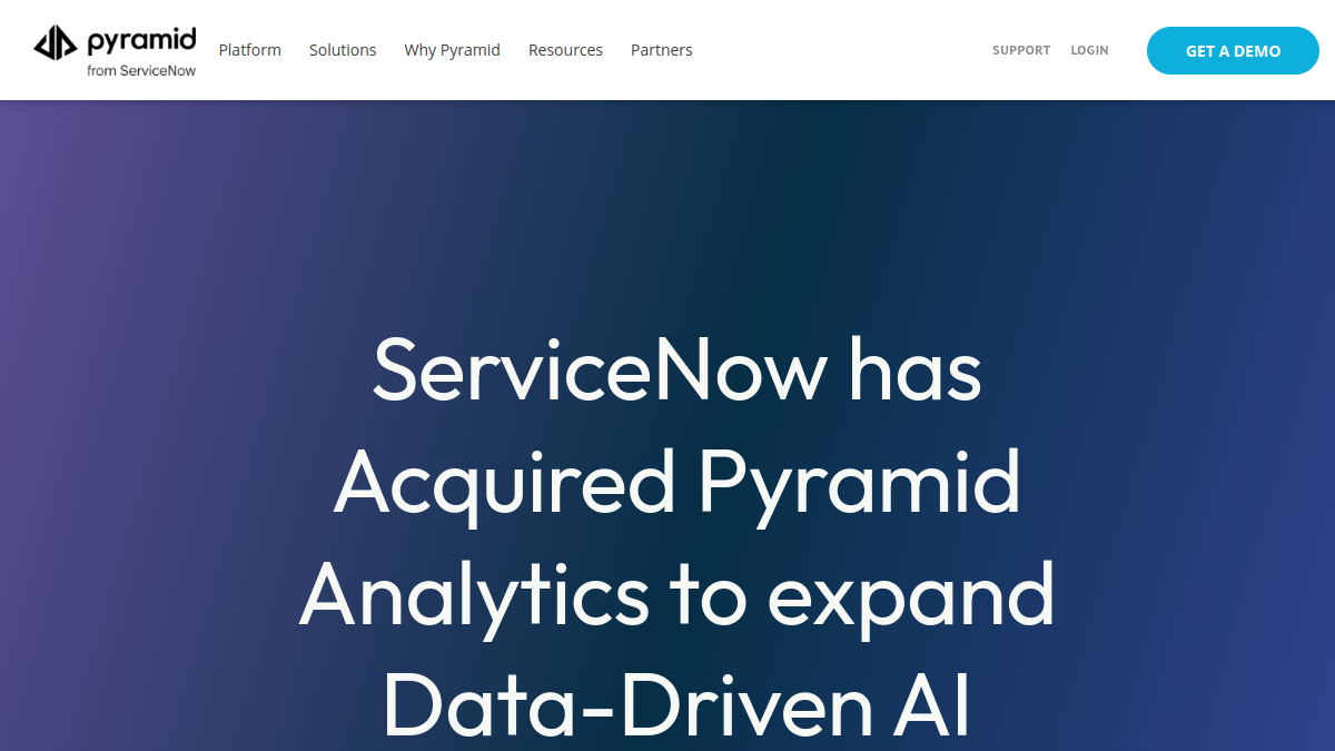 Pyramid Analytics官网截图