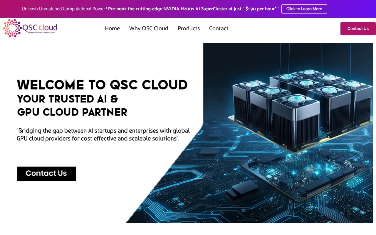 QSC Cloud官网截图