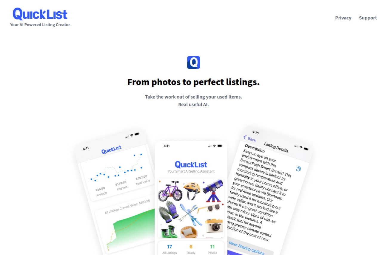 QuickList官网截图