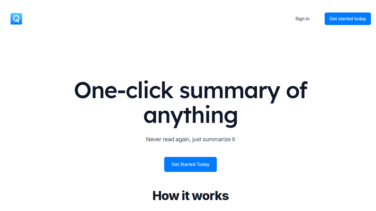 QuickRead AI官网截图