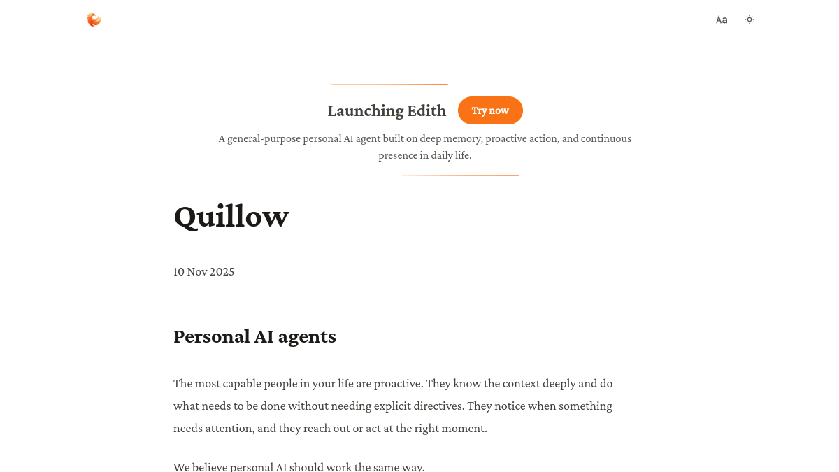 Quillow官网截图