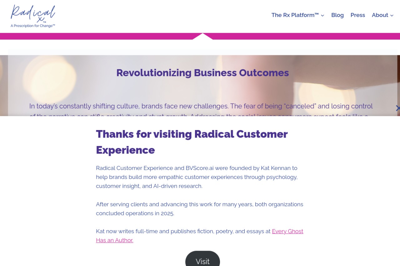 Radical Customer Experience™官网截图