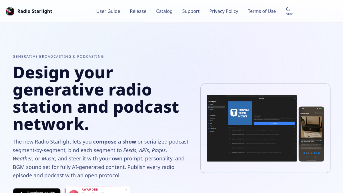 Radio Starlight官网截图